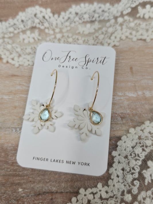 Gold-Filled Snowflake Hoops