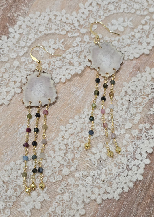 Antler + Tourmaline Earrings