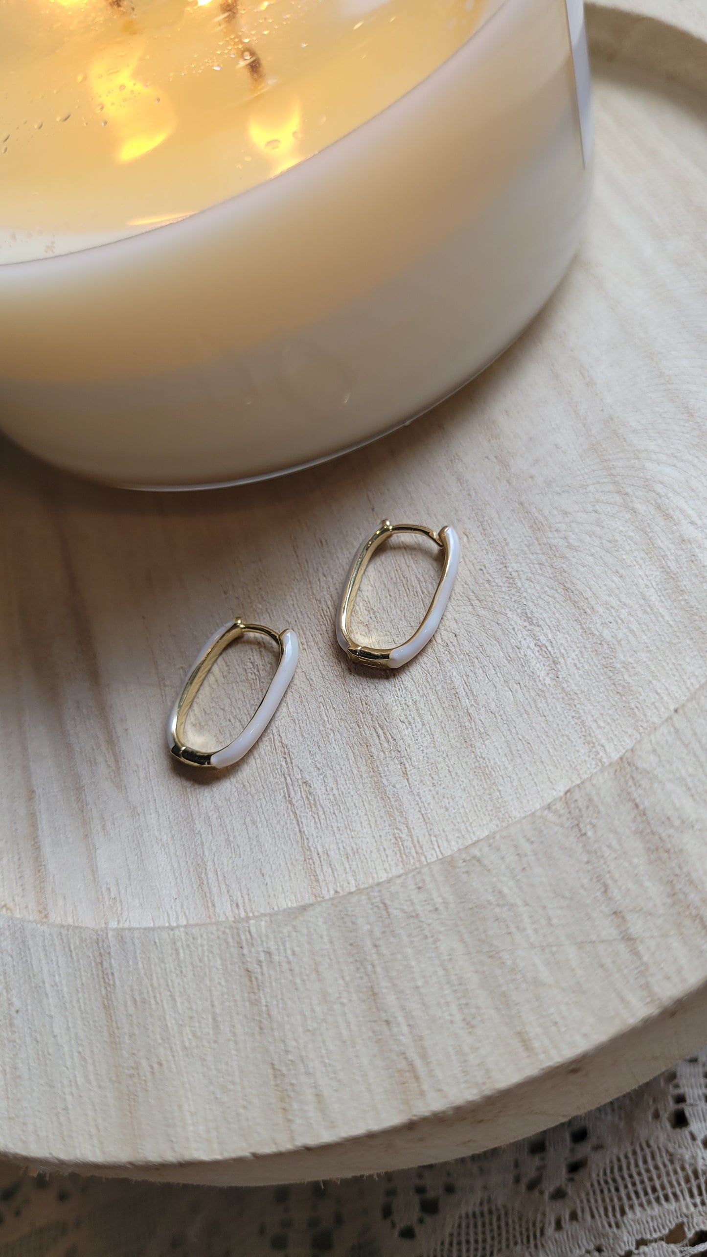 Tiny colored hoops- White