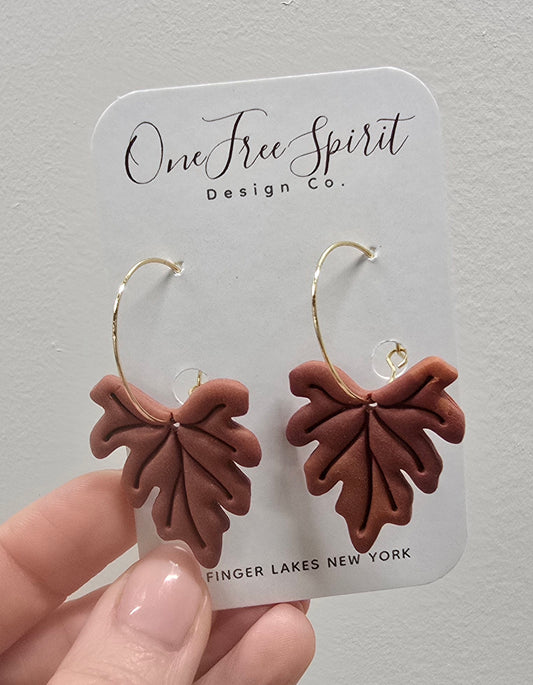 Autumn leaves (gold-filled hoops)