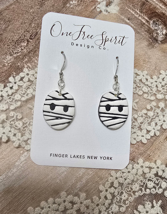 Mummy earrings (silver French hook)