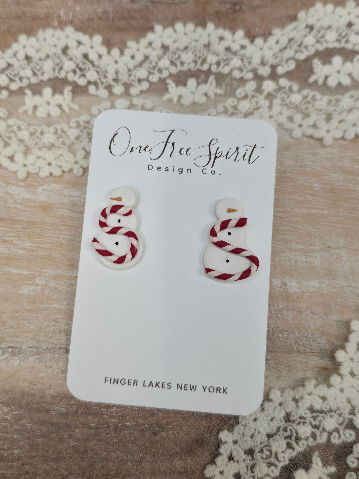 Snowman Studs (Red scarf)