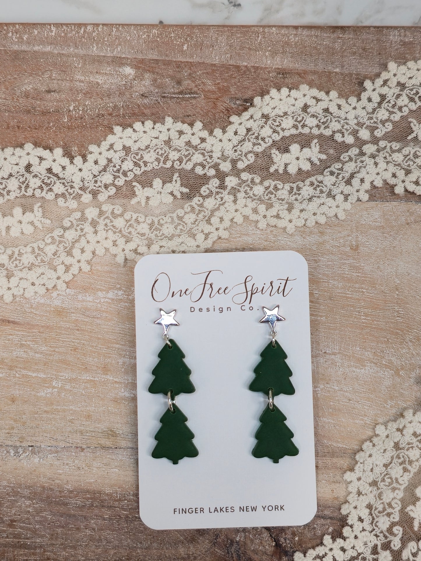 Double Tree Dangle Earrings