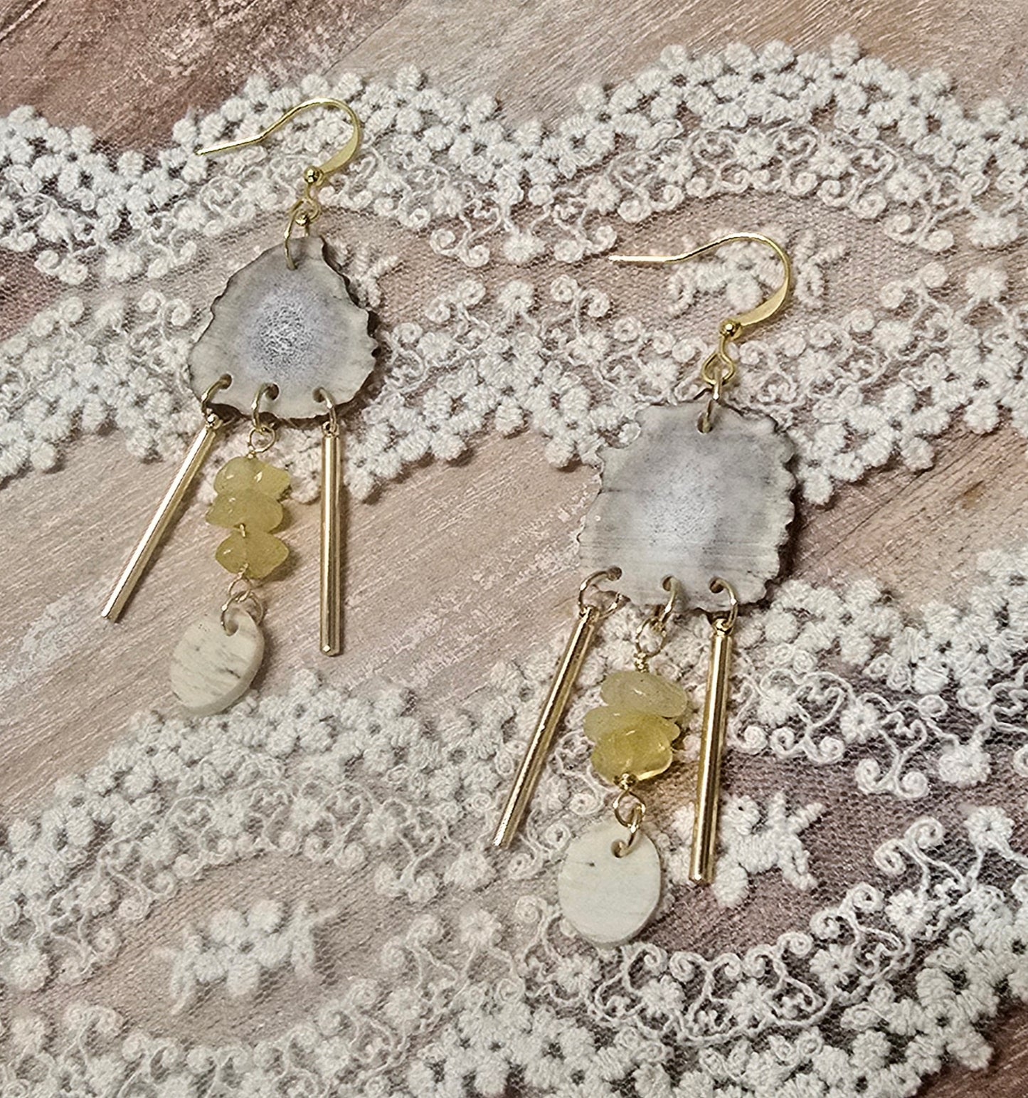 Citrine antler dangle