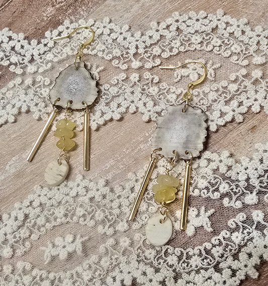 Citrine antler dangle
