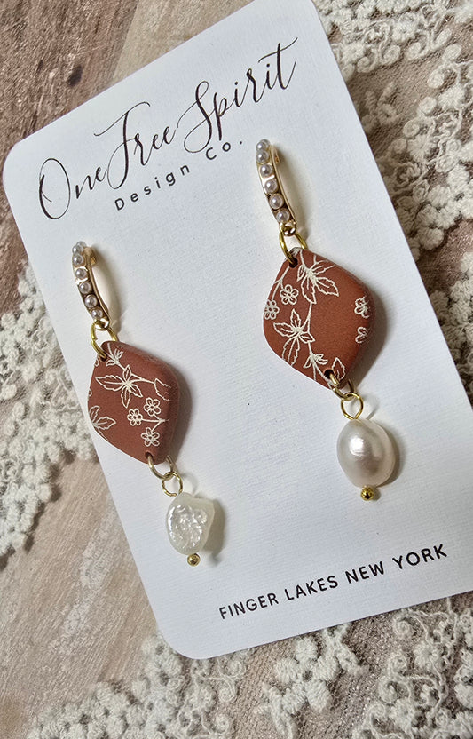 Autumn breeze pearl dangles