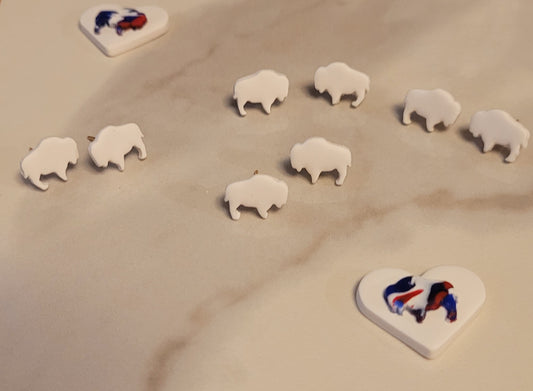 BuffaLove White Mini-Buffalo Studs