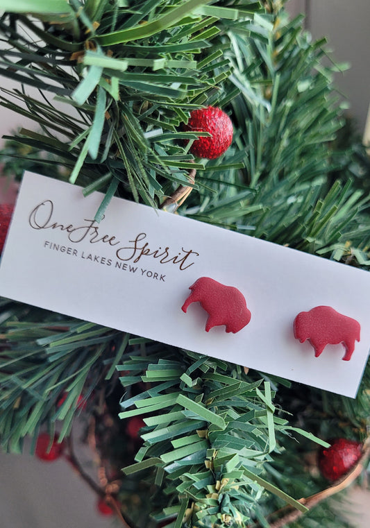 BuffaLove Studs in Red