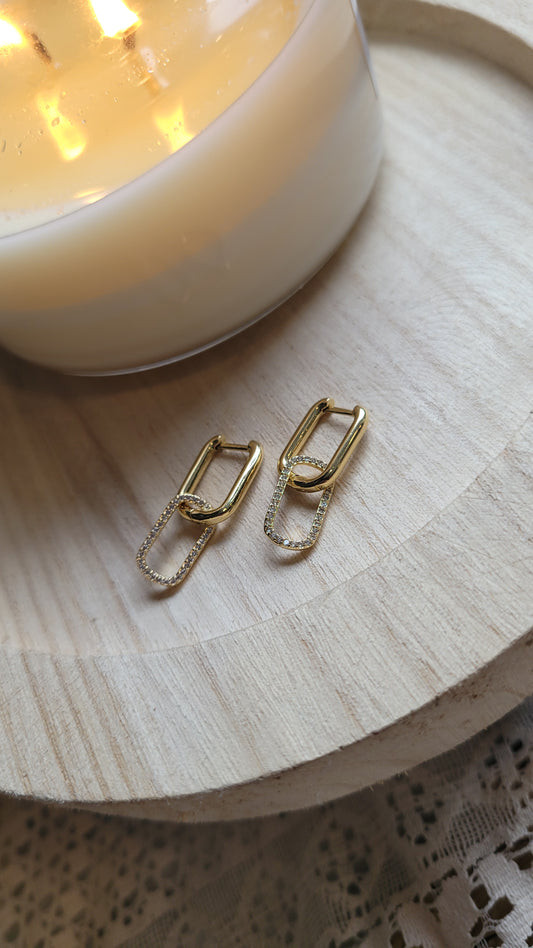 18k gold plated double hoops