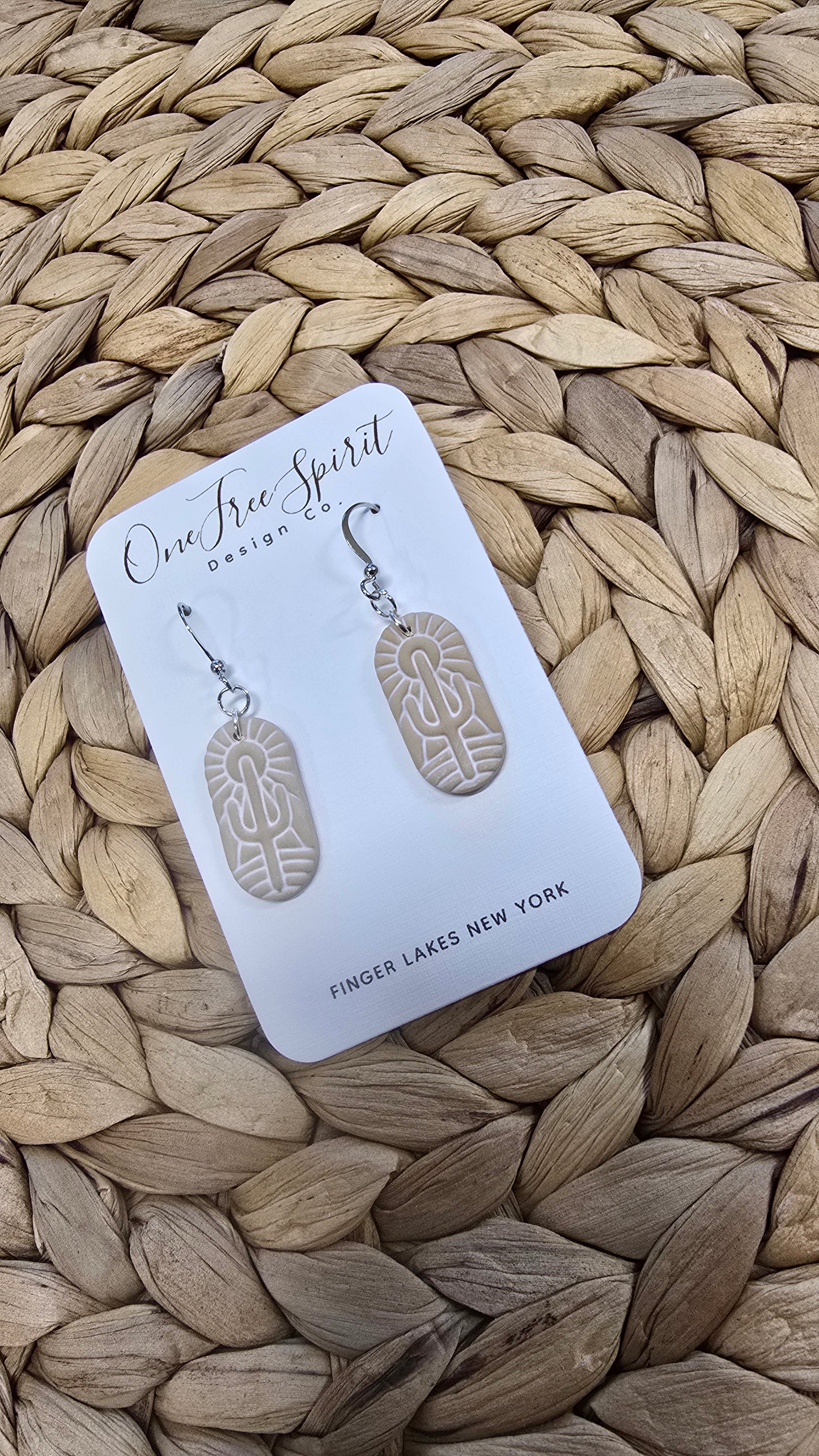 Desert Cactus Dangle (silver hook)