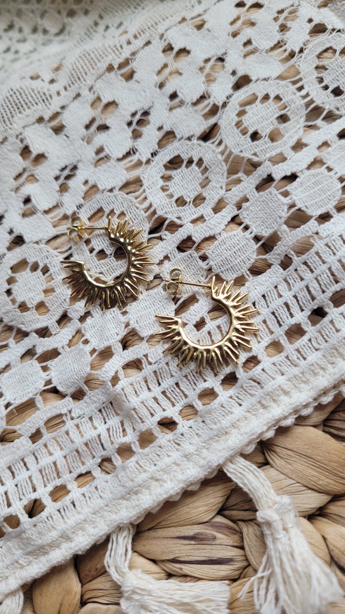Gold Plated Sun hoops