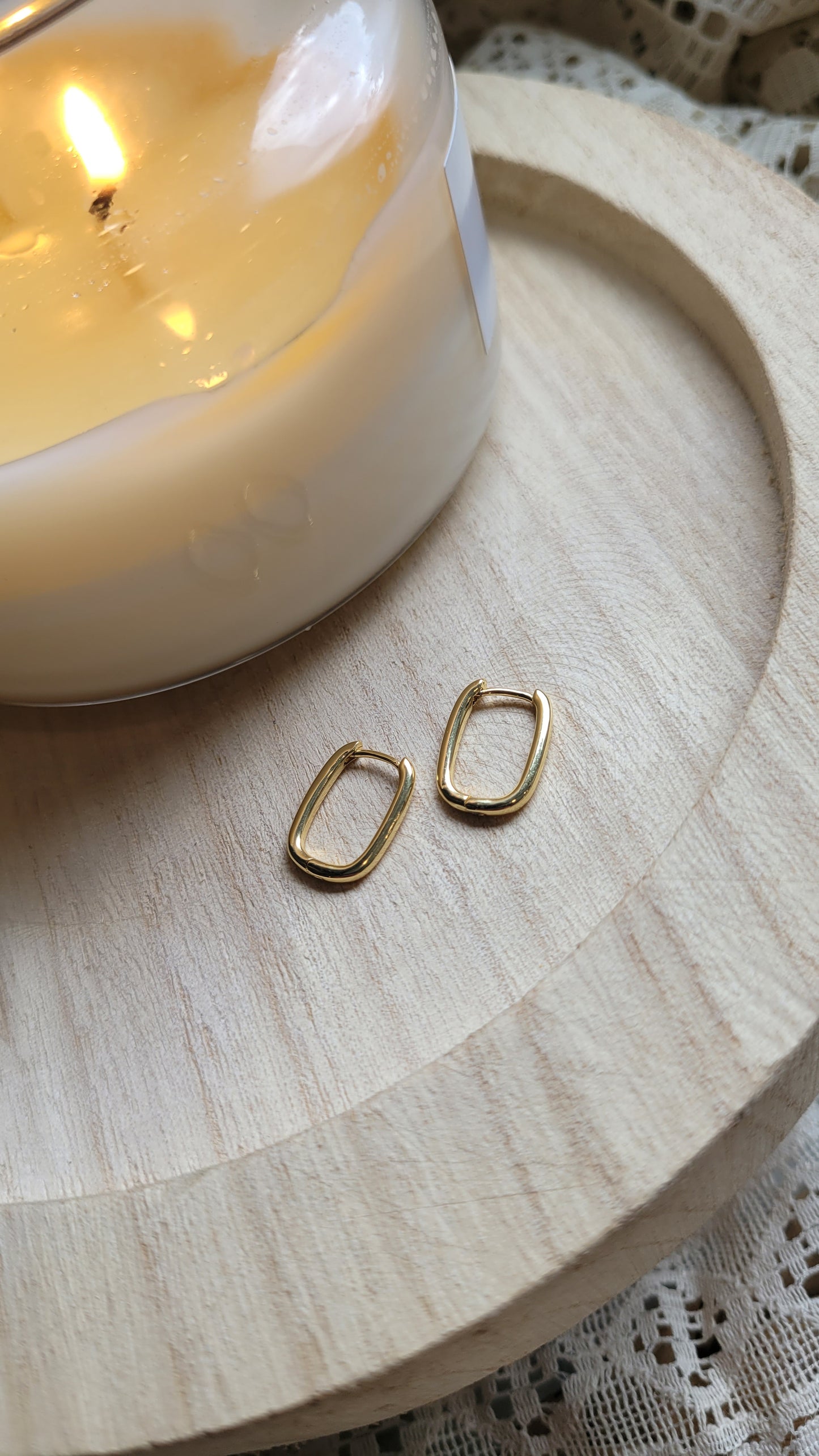 Tiny Oval Gold Hoops