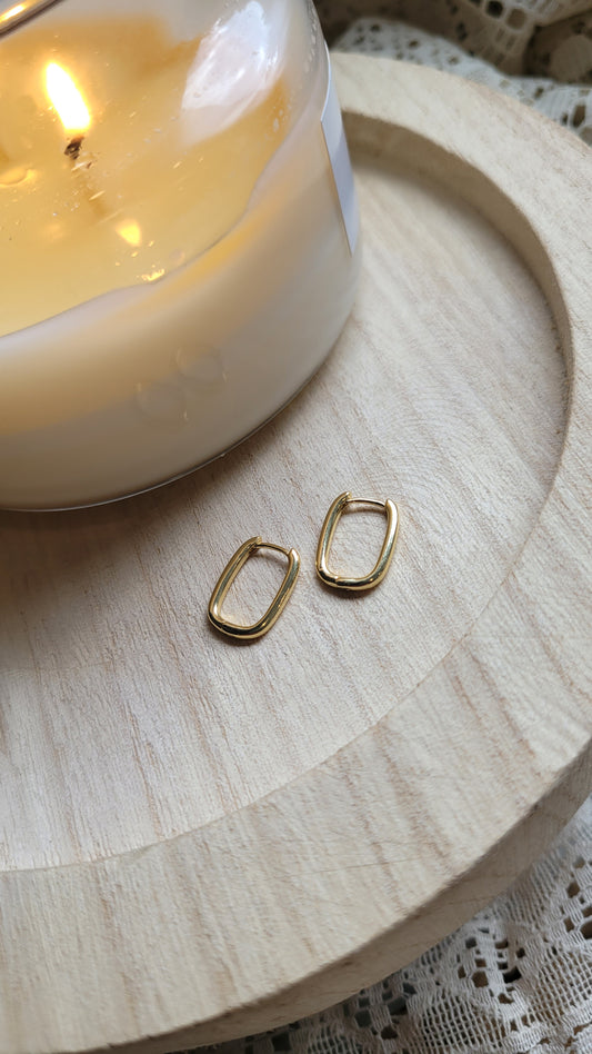 Tiny Oval Gold Hoops