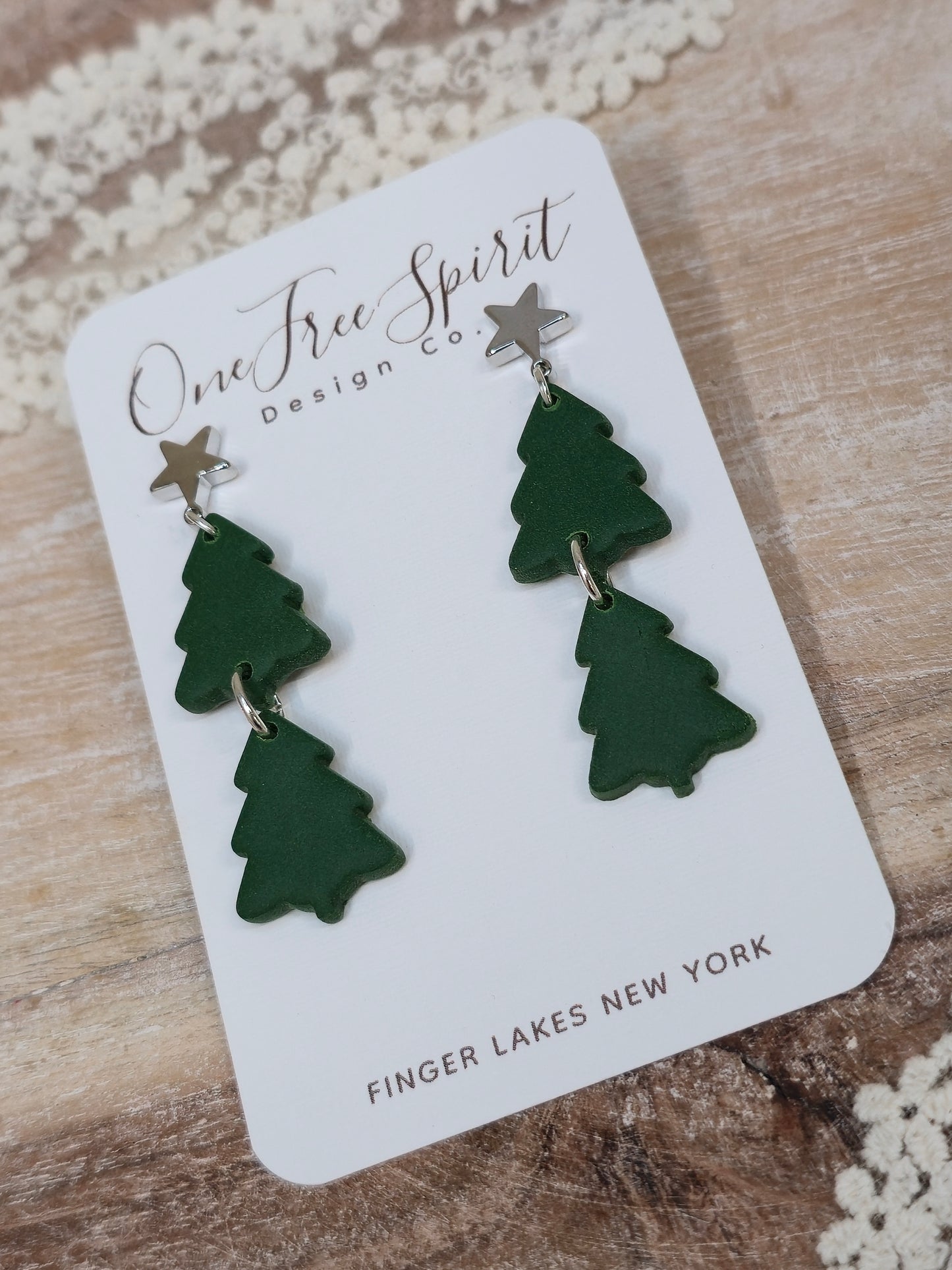 Double Tree Dangle Earrings