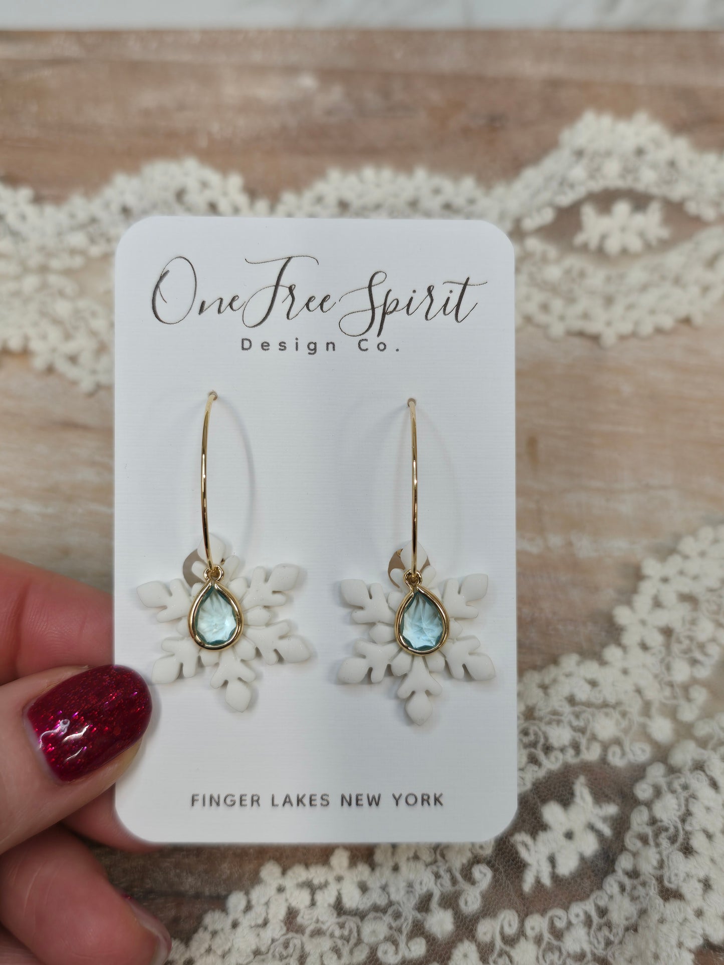 Gold-Filled Snowflake Hoops