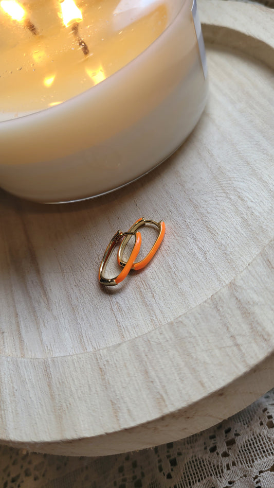 Tiny colored hoops- Florescent Orange