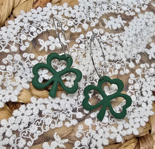 Shamrock hoops (White gold)