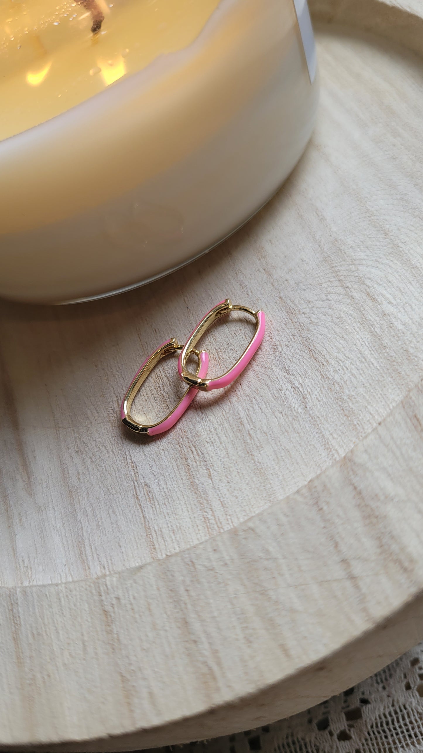 Tiny colored hoops- Pink