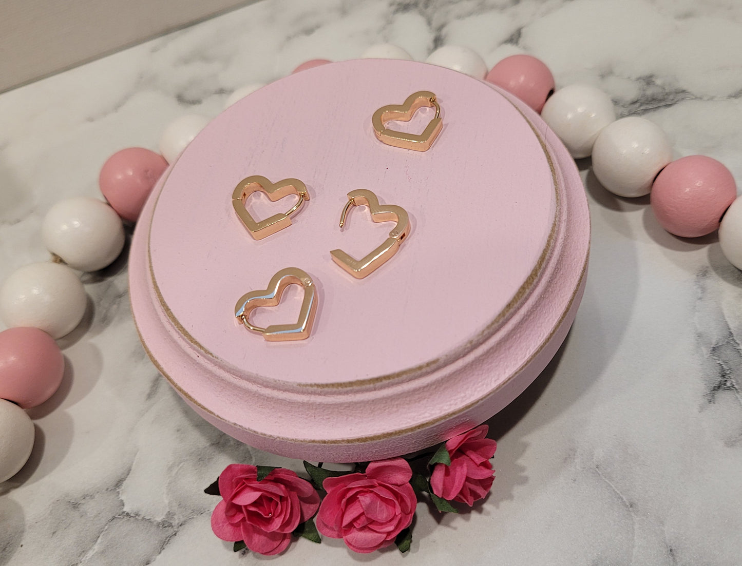 Heart Huggie Earrings (18K Gold plated)