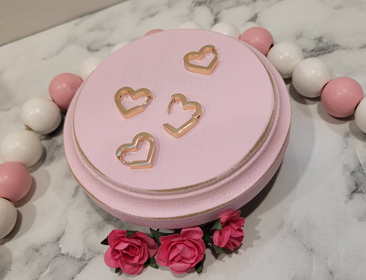 Heart Huggie Earrings (18K Gold plated)
